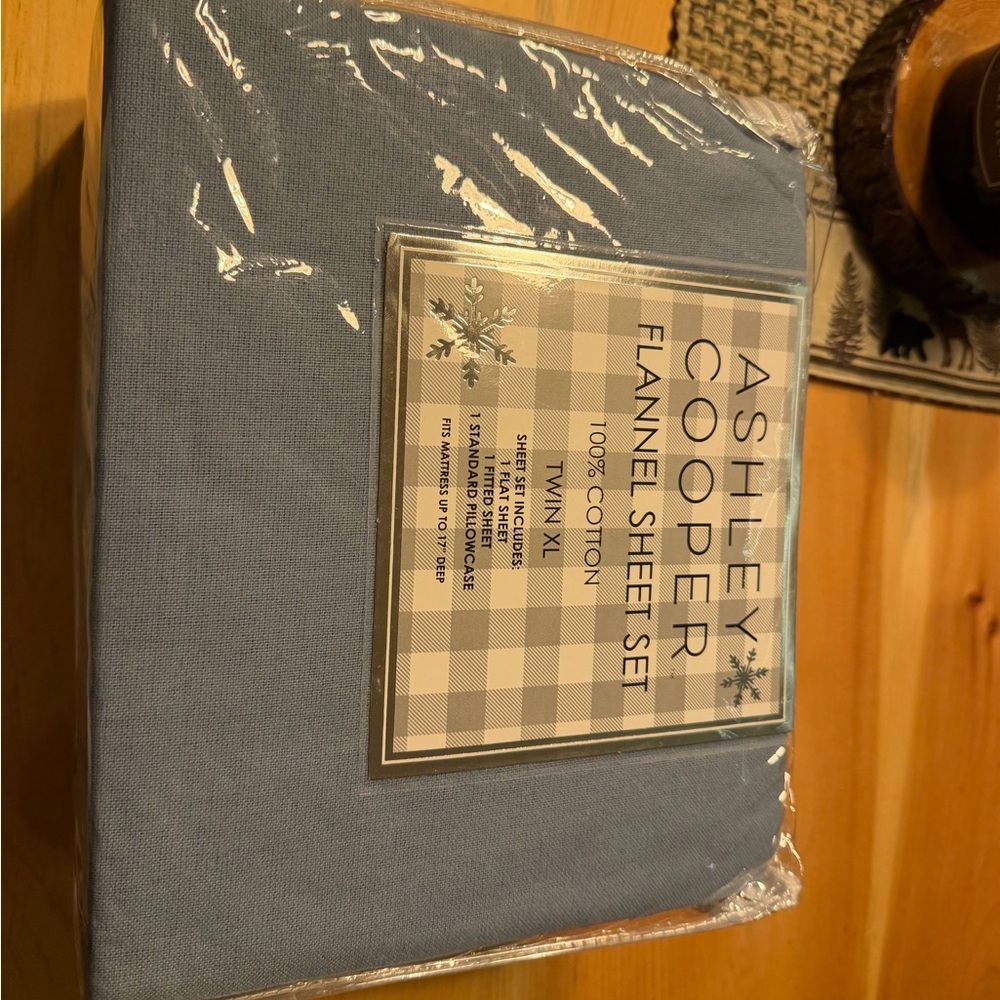 Ashley Cooper Blue Flannel Sheet Set